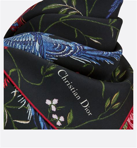 dior silk scarf 90|Dior Around the World 90 Square Scarf Black Multicolor Silk Twill .